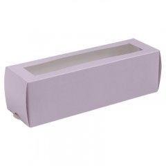 Коробка для макарон с окном фиолетовая 18x5,5x5,5 см 7429289