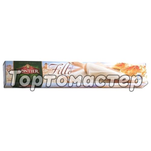 Тесто слоёное замороженное бездрожжевое Bontier Fillo 500 г 