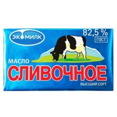 Масло сливочное несоленое Экомилк 82,5% 330 г 