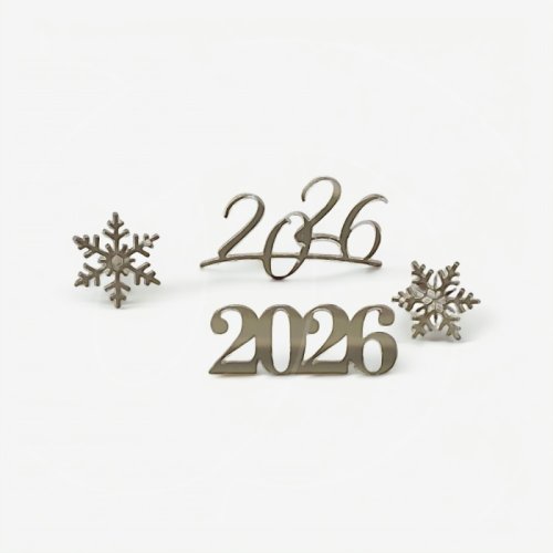 Топпер декоративный акриловый "2026" Серебро 9х7см 