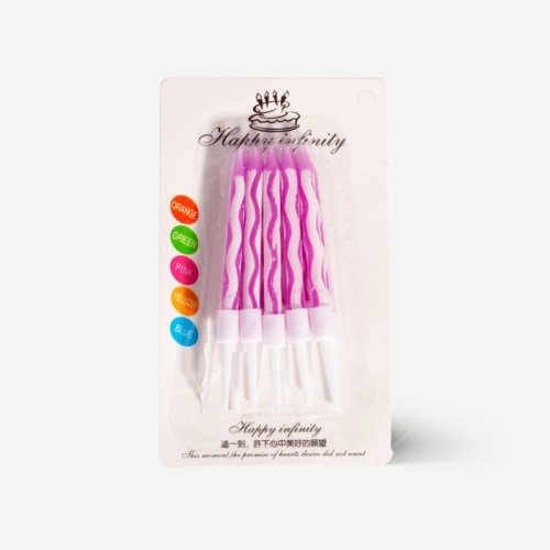 Свечи декоративные "Неон фиолетовый" 8 см 9390-AL	