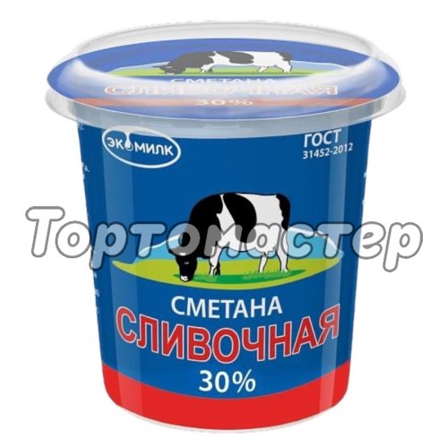 Сметана сливочная Экомилк 30% 300 г 