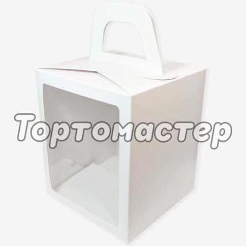 Коробка для кулича белая 15х15х18 см КУ-544    КУ-00544