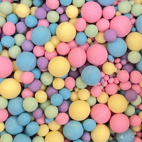 Посыпка кондитерская из дутого риса жемчуг матовый "Жёлто-голубо-розовый микс" 1,5 кг 295м