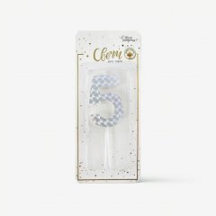 Свеча декоративная Цифра "5" Голография 191071